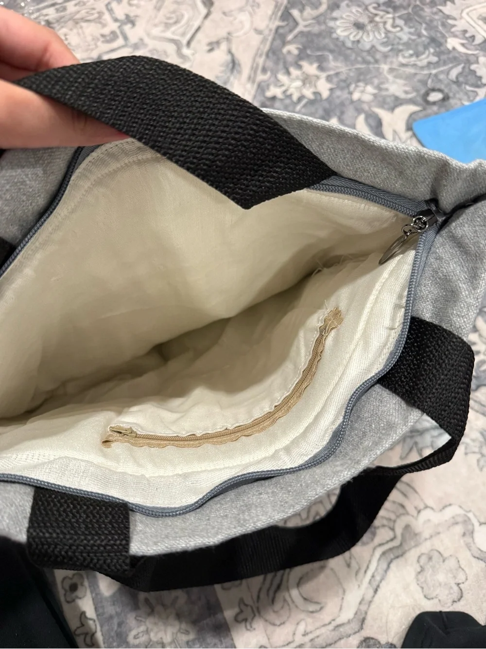 Handmade Gray Shoulder Tote bag